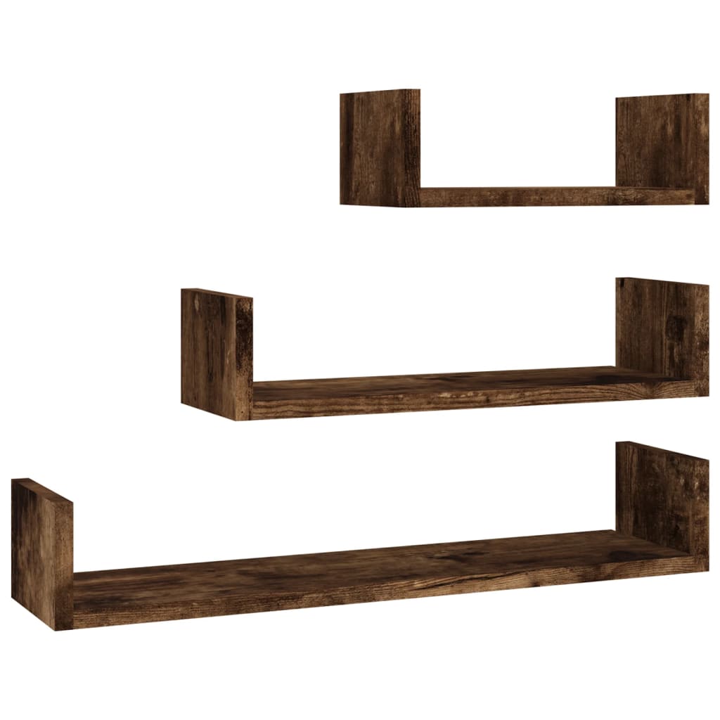 Wandregal 3 Stk. Weiß Holzwerkstoff