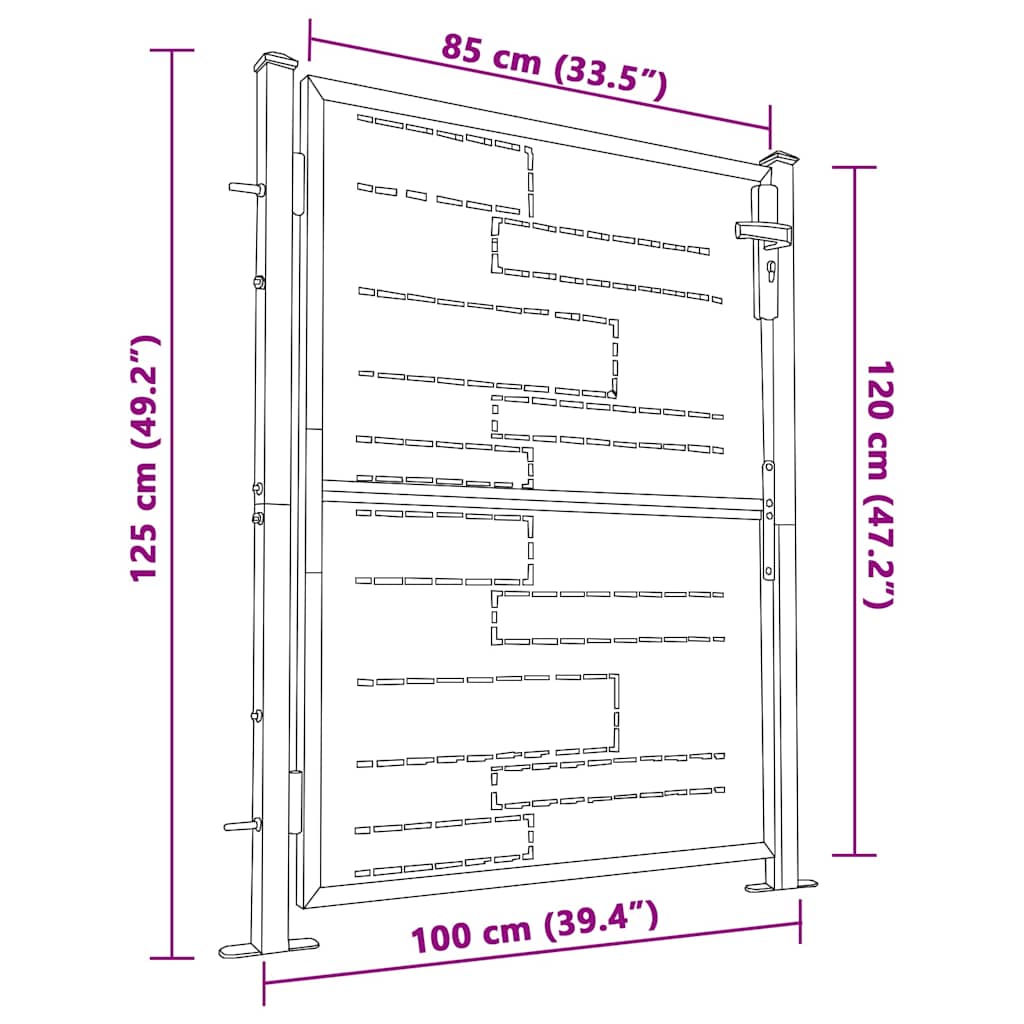 Gartentor 100 x 95 cm Edelstahl
