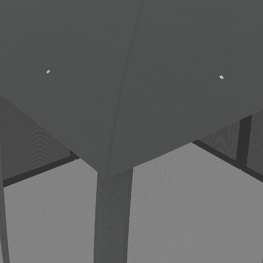Pavillon mit Doppeldach & Netzwänden Creme 2,93x2,93 m Stahl