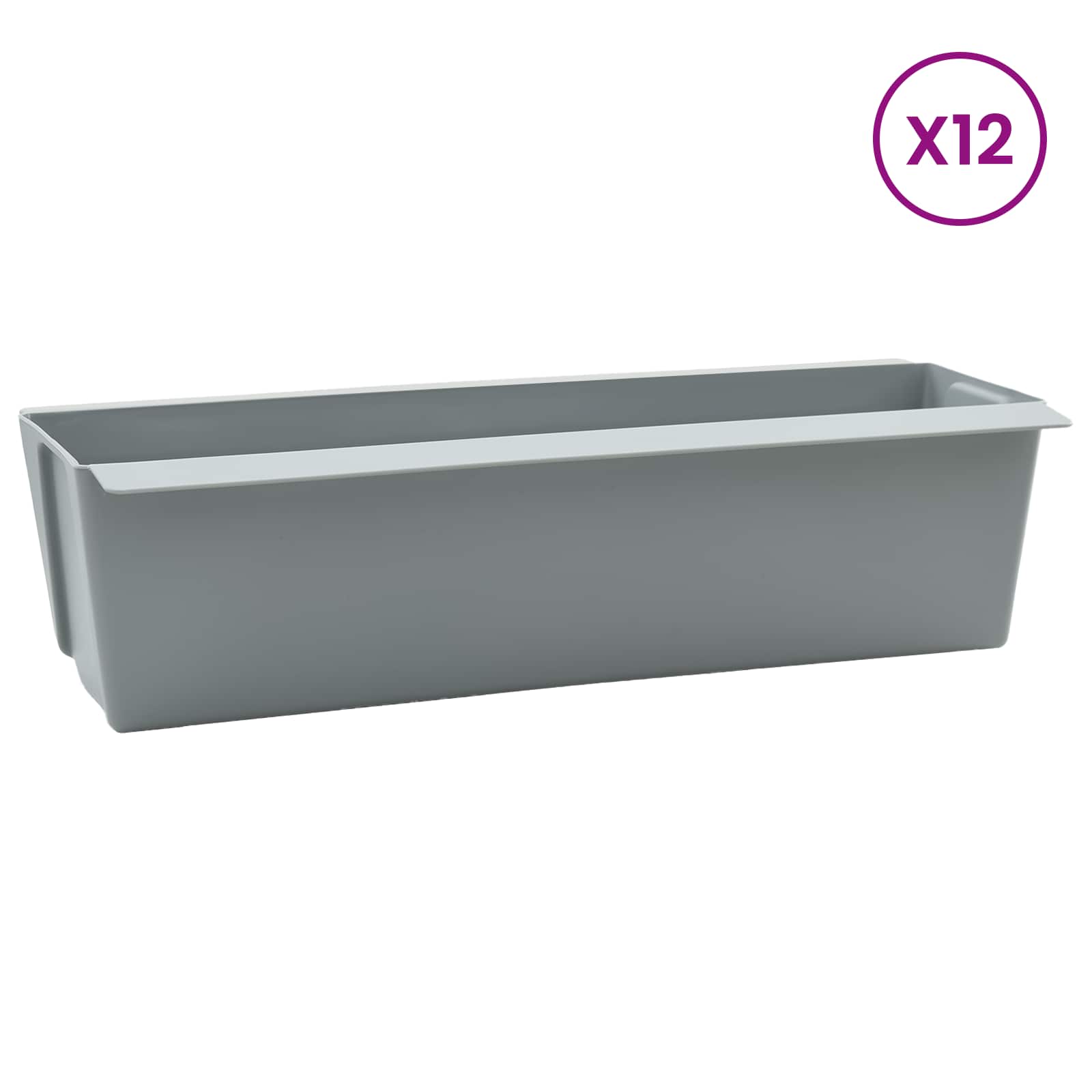 Pflanzkasten für Europaletten 12 Stk. Grau 36x13,5x9,5 cm PP