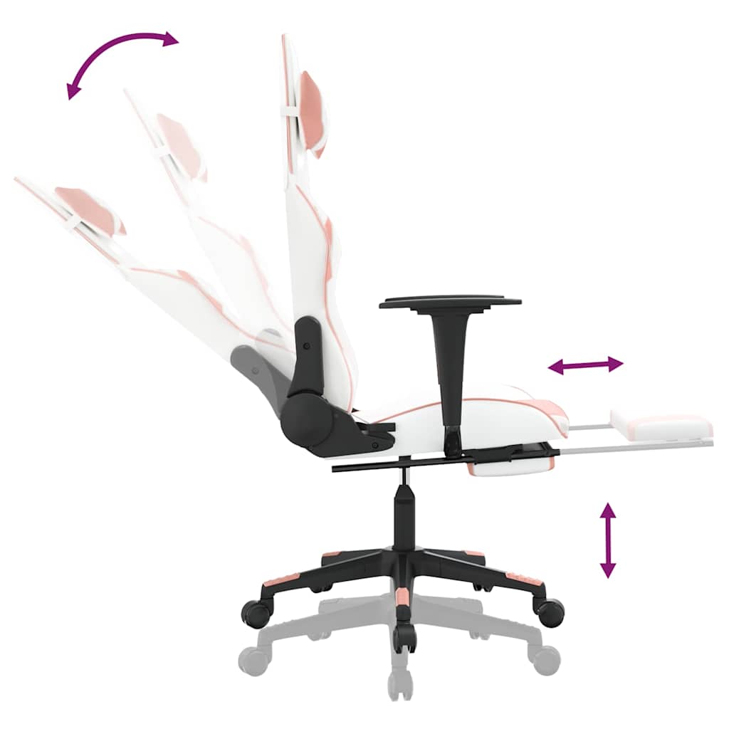 Gaming-Stuhl mit Massagefunktion Schwarz und Blau Kunstleder