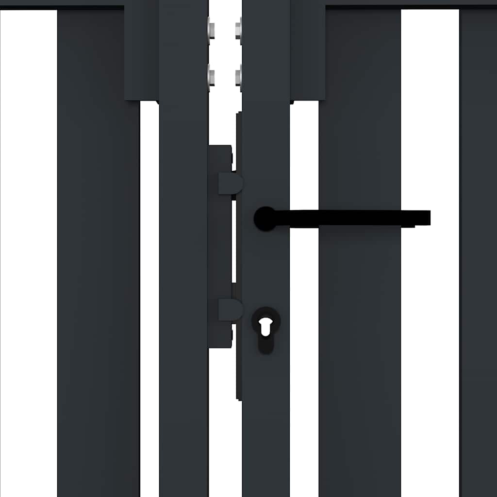 Doppeltür-Zauntor aus Stahl 300 x 75 cm Anthrazit