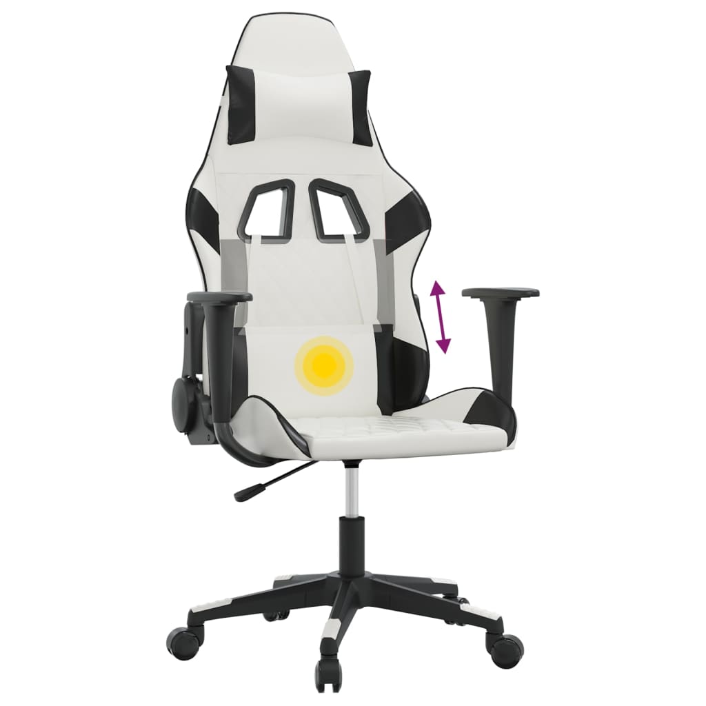 Gaming-Stuhl mit Massagefunktion Schwarz und Blau Kunstleder