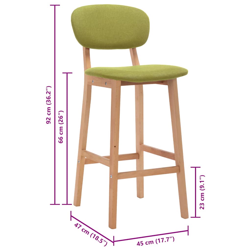 Barhocker 2 Stk. Braun Stoff