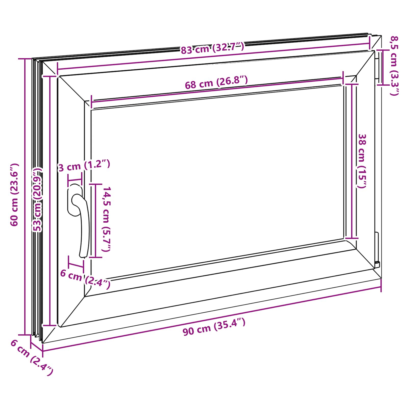 Kellerfenster RISOR 50 x 50 cm PVC und Glas Weiß