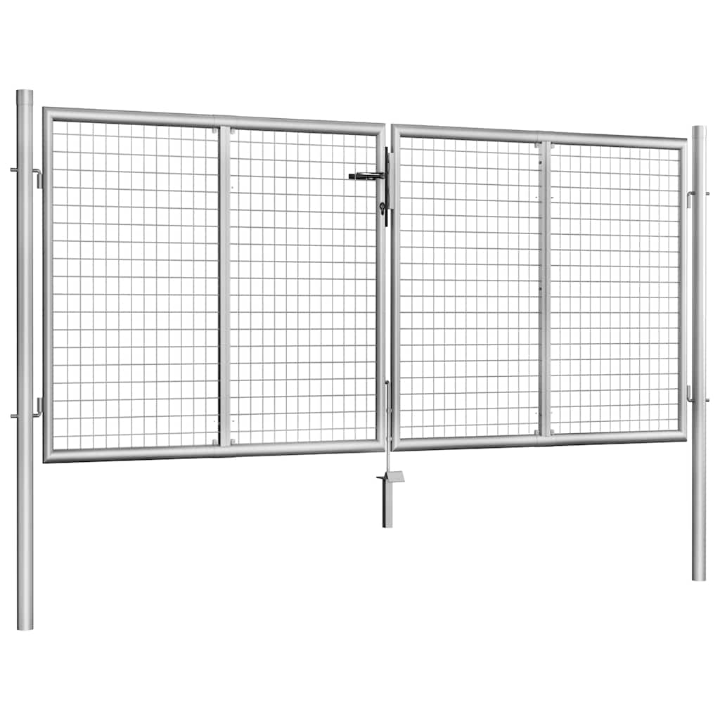 Gartentor verzinkter Stahl 100 x 75 cm Silber