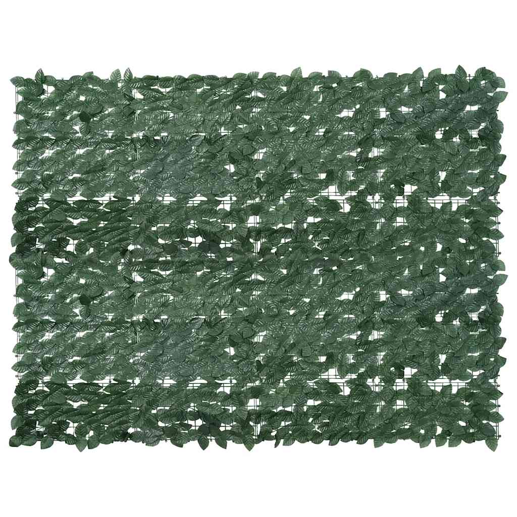 Balkon-Sichtschutz mit Dunkelgrünen Blättern 300x75 cm