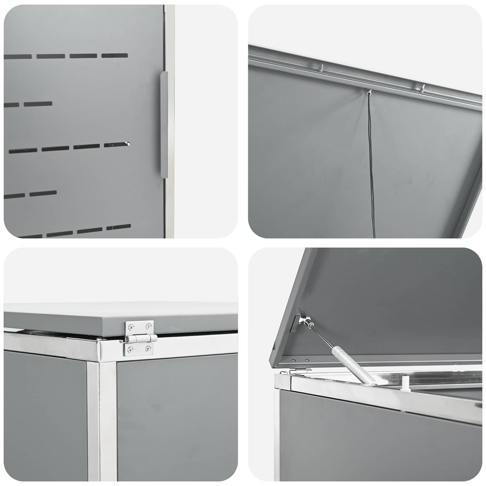 Mülltonnenbox for 2 Bins 240L Edelstahl Schwarz