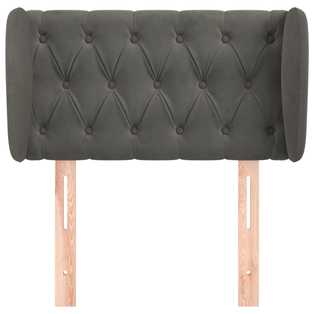 Kopfteil mit Ohren Dunkelblau 93x23x78/88 cm Samt
