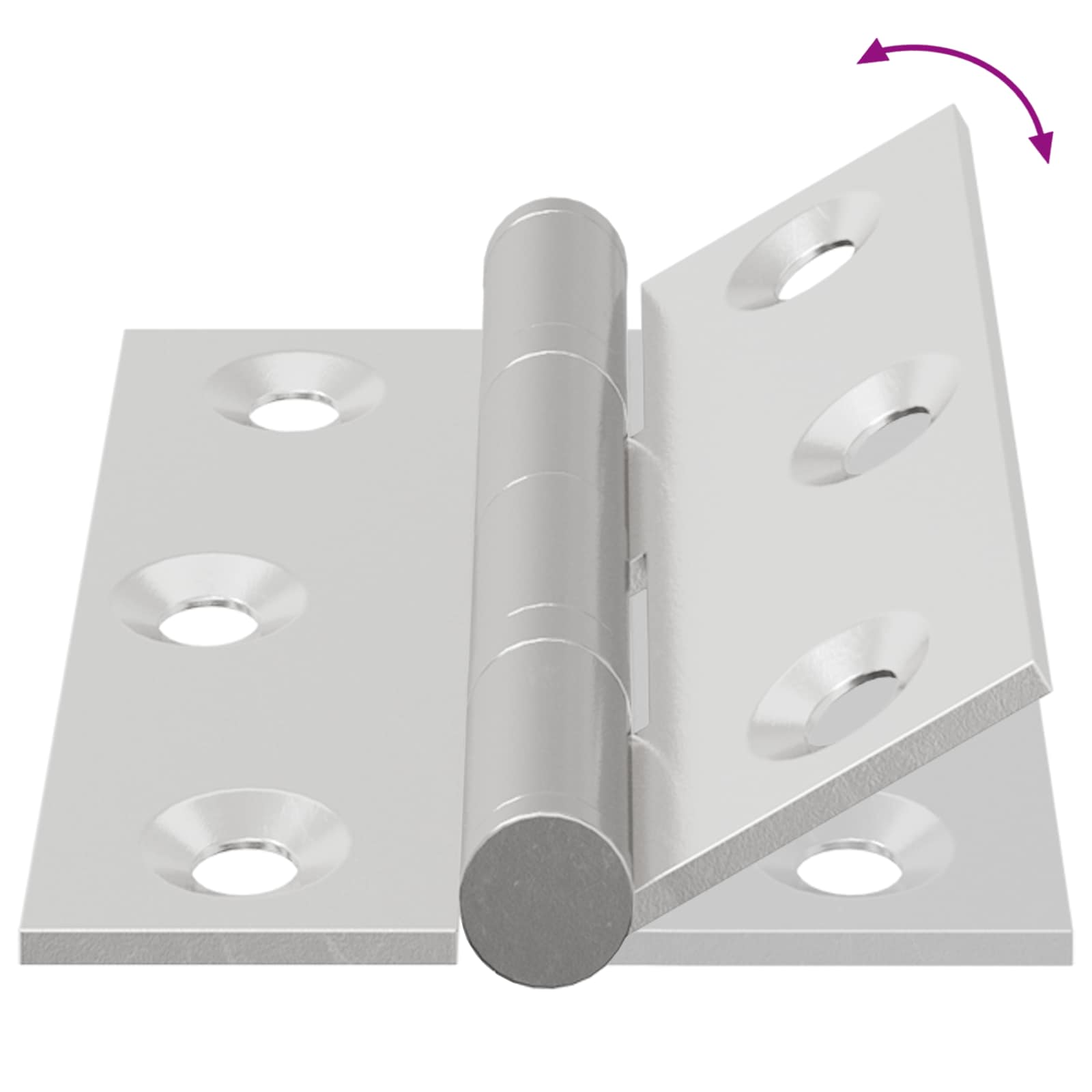 Scharnier 2 pcs Silber 50 x 38 x 1,3 mm Stahl