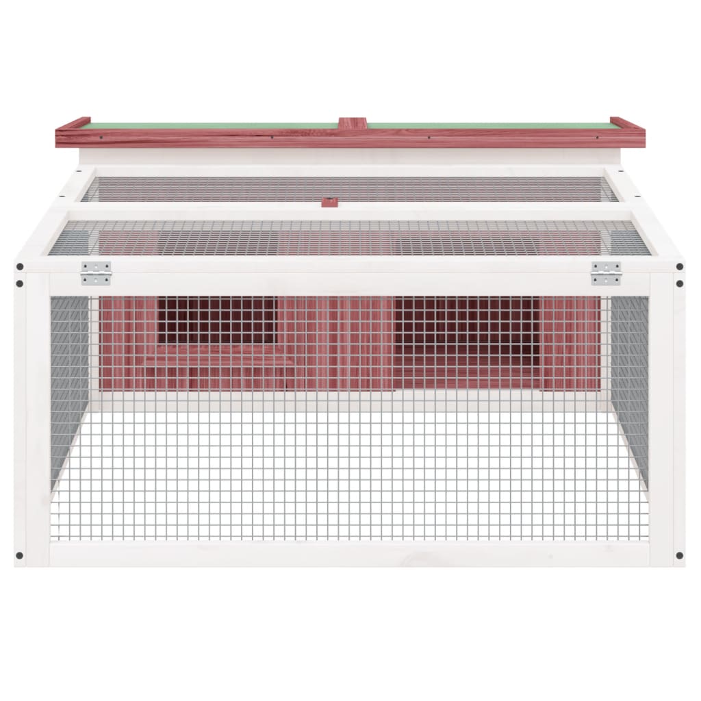 Kaninchenstall Mokka 117,5x97x47,5 cm Massivholz Kiefer