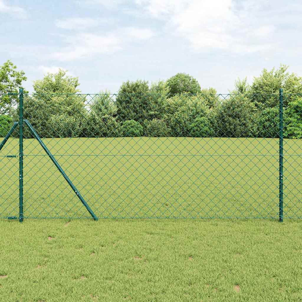 Outdoor Kettenglied-Zaun Erdfixierung 10 x 0,4 m Grün Netz