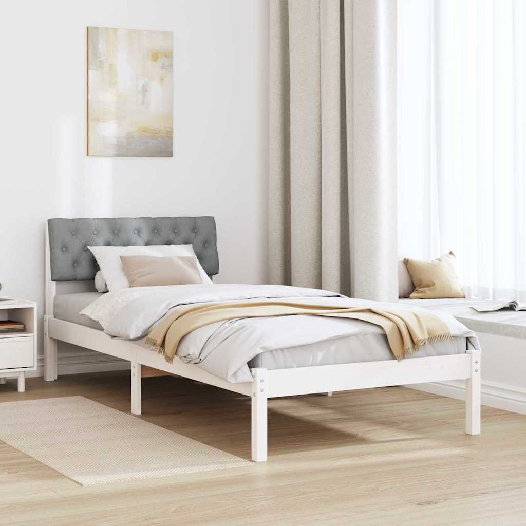 Bettgestell Braun und hellgrau 200 x 200 cm Massivholz Kiefer