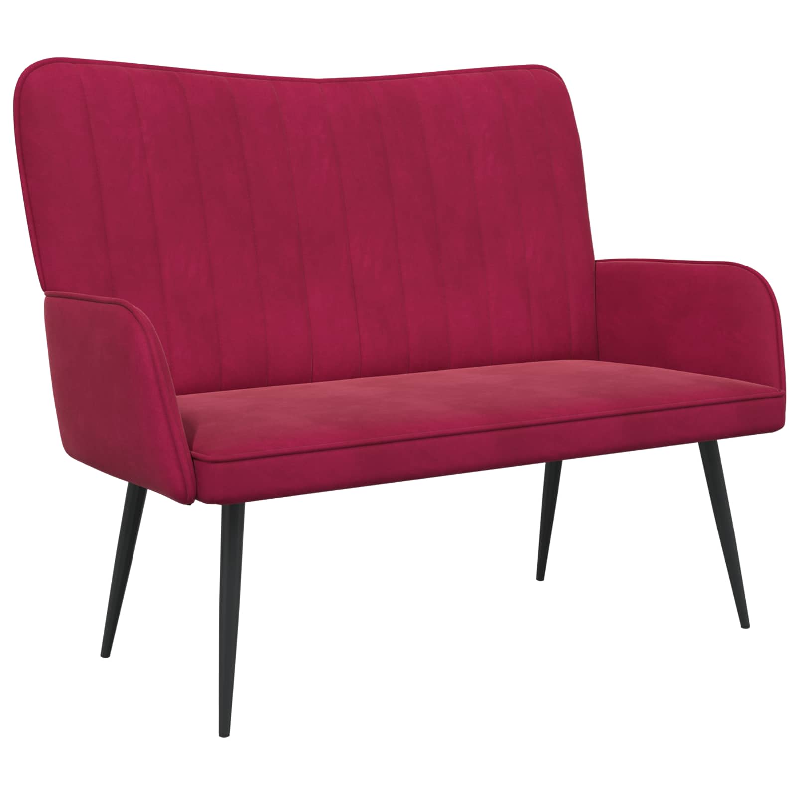 2-Sitzer Sofa Hellgrau 115 x 61 x 87 cm Samt (V)