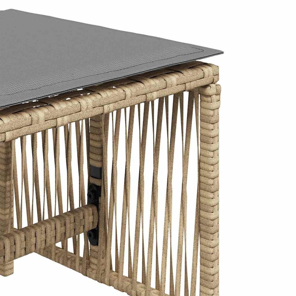 Gartenhocker mit Kissen 4 Stk. Schwarz 41x41x36 cm Poly Rattan