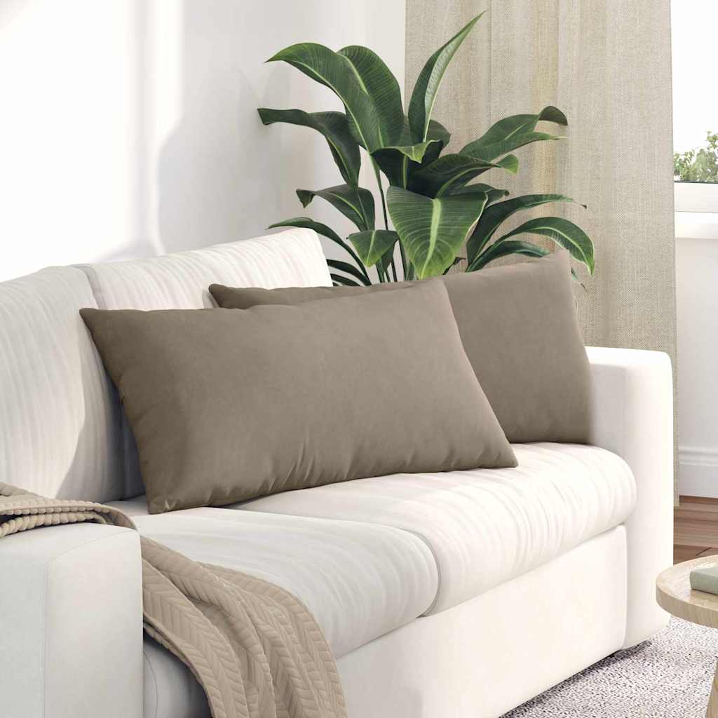 Sofakissen 2 Stück Taupe 50 x 30 cm Stoff