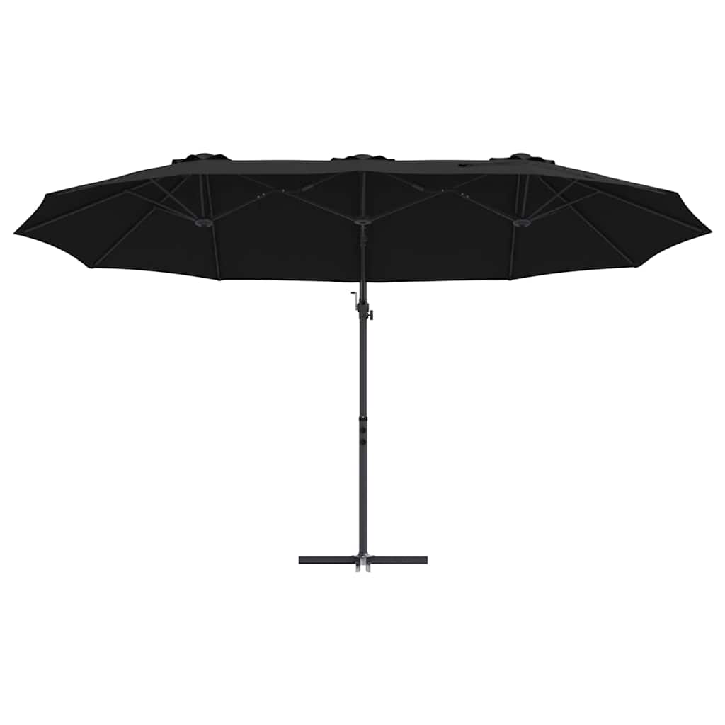 Sonnenschirm Sand 372 x 198 x 243 cm Polyester und Aluminium