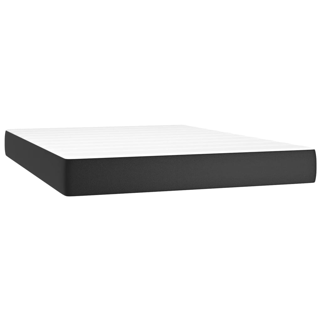 Taschenfederkernmatratze Mittel Schwarz 80x200x20 cm Kunstleder