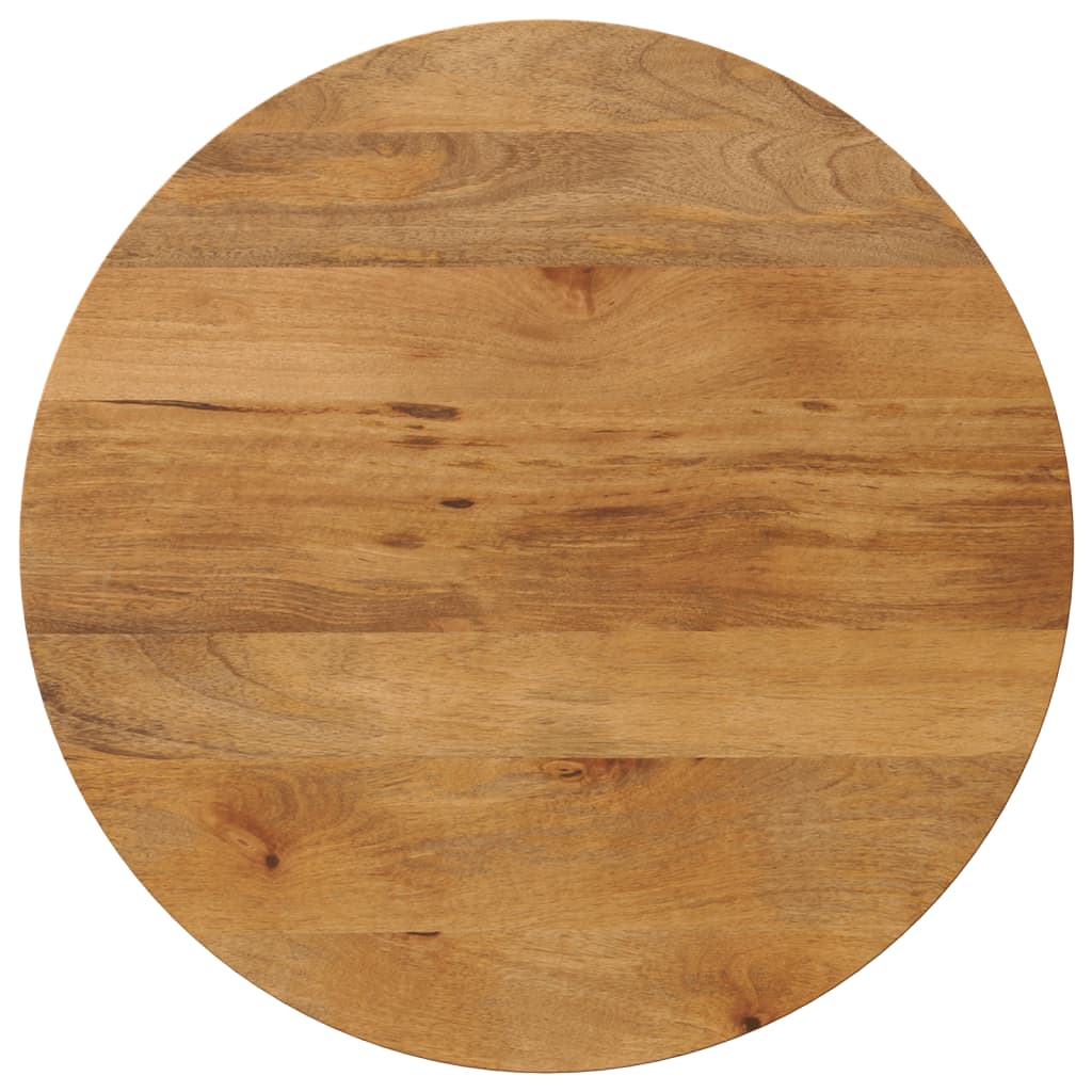 Tischplatte Ø 40x2,5 cm Rund Raues Massives Mangoholz