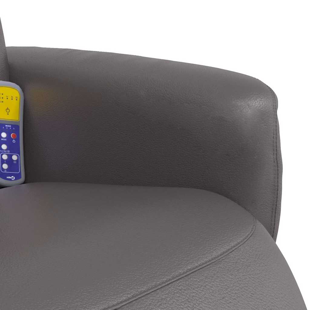 Massagesessel mit Fußteil Creme Kunstleder