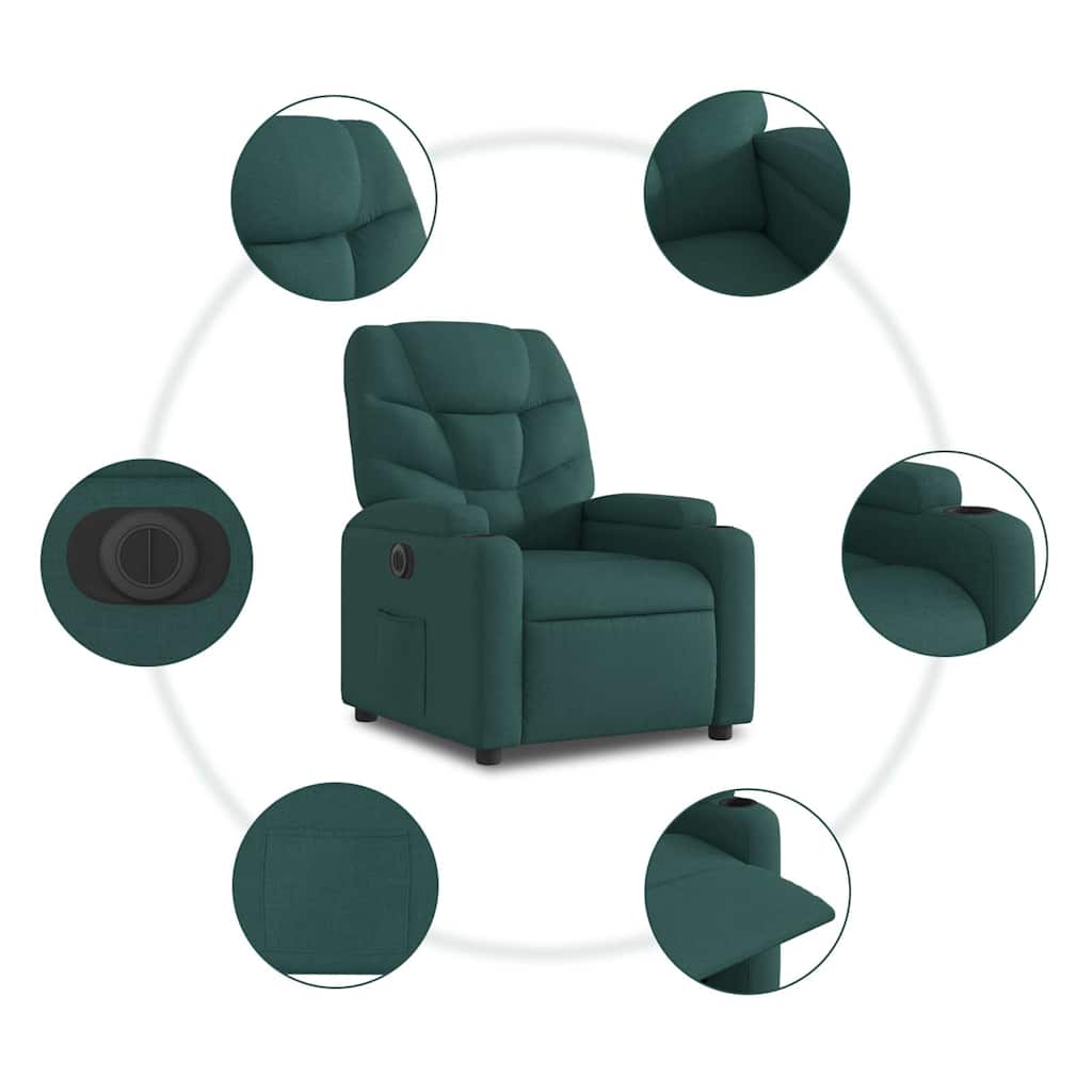 Relaxsessel Elektrisch Dunkelgrau Stoff