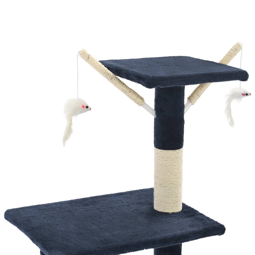 Katzen-Kratzbaum mit Sisal-Säulen 138 cm Grau
