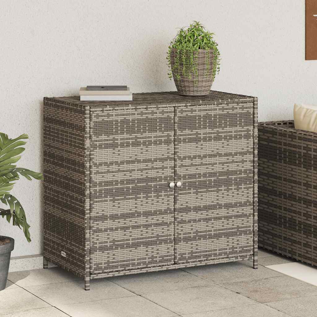 Gartenschrank Schwarz 83x45x76 cm Poly Rattan