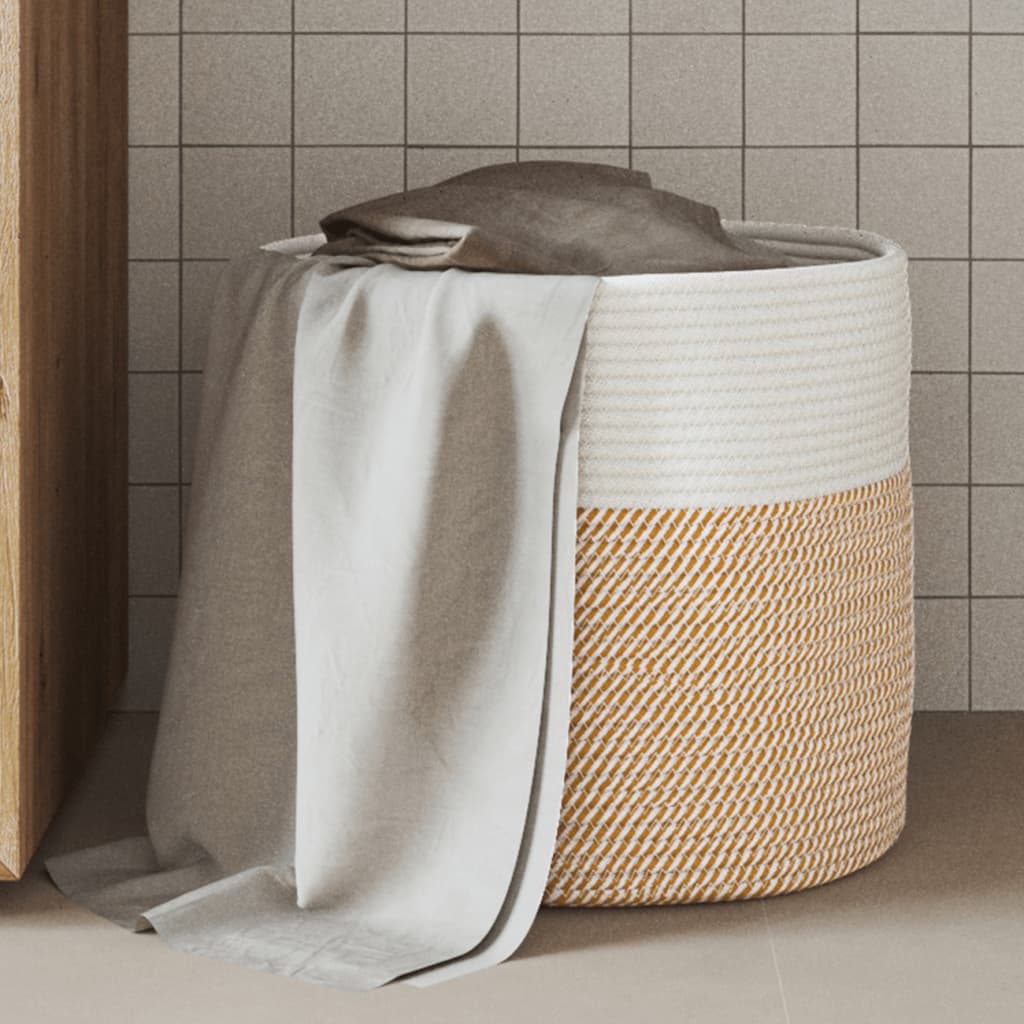 Aufbewahrungskörbe 2 Stk. Grau und Weiß Ø28x28 cm Baumwolle