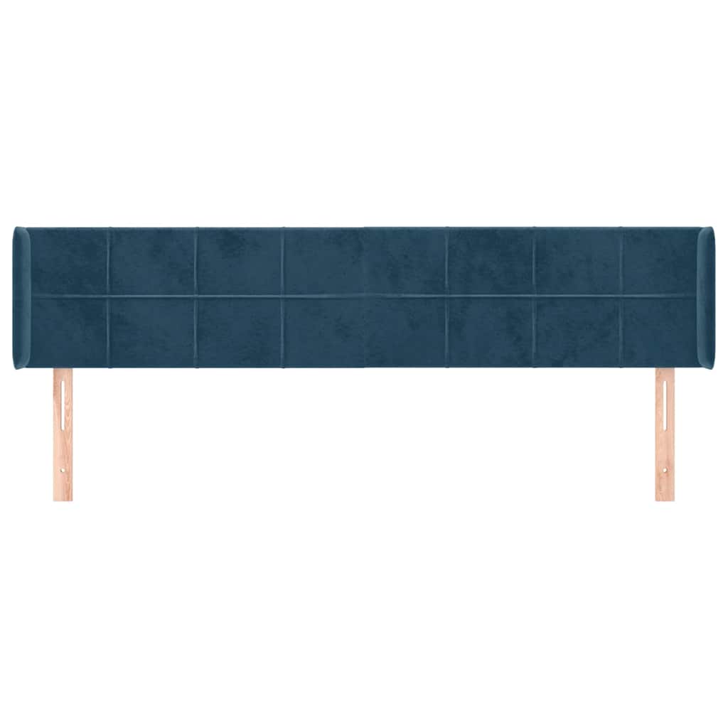 Kopfteil mit Ohren Dunkelblau 93x16x78/88 cm Samt