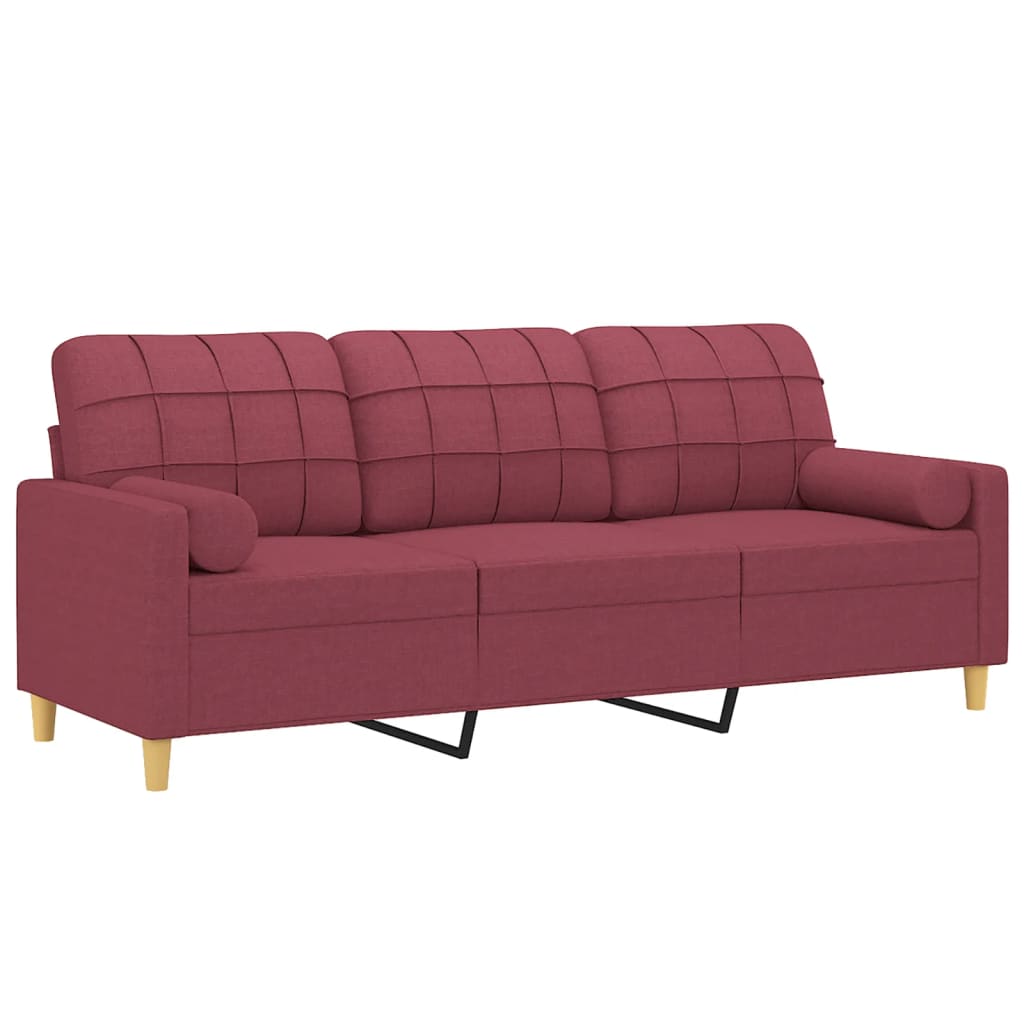2-Sitzer-Sofa mit Zierkissen Braun 120 cm Stoff
