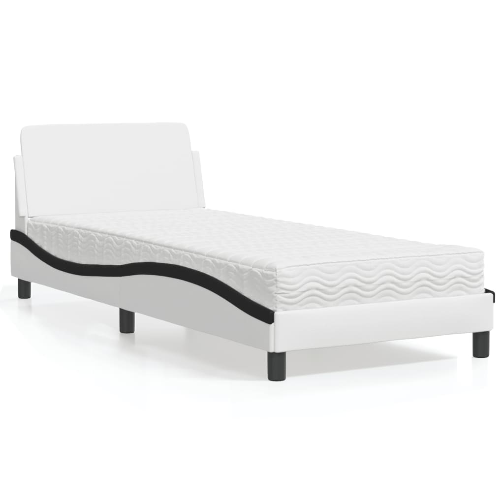 Bett mit Matratze "Dover" Schwarz 80x200 cm Kunstleder