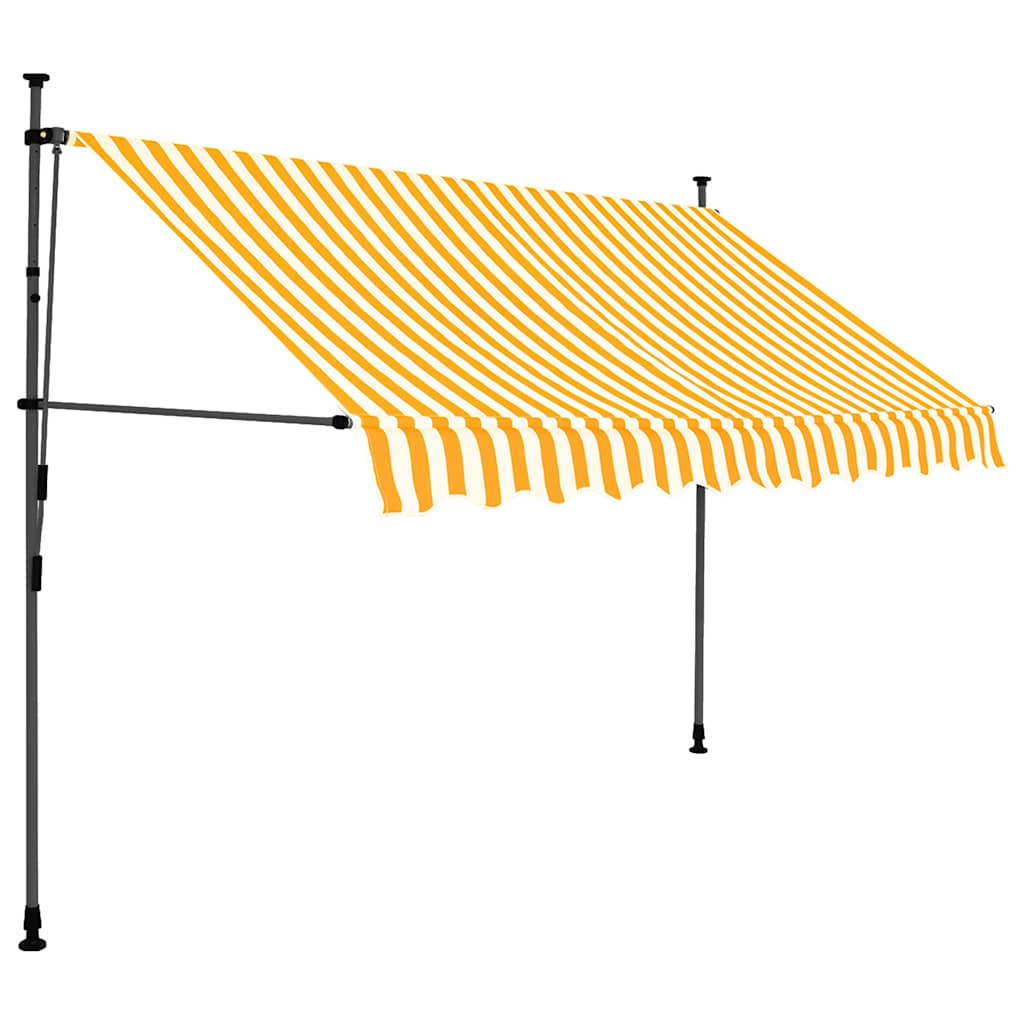 Einziehbare Markise Handbetrieben mit LED 100 cm Blau und Weiß