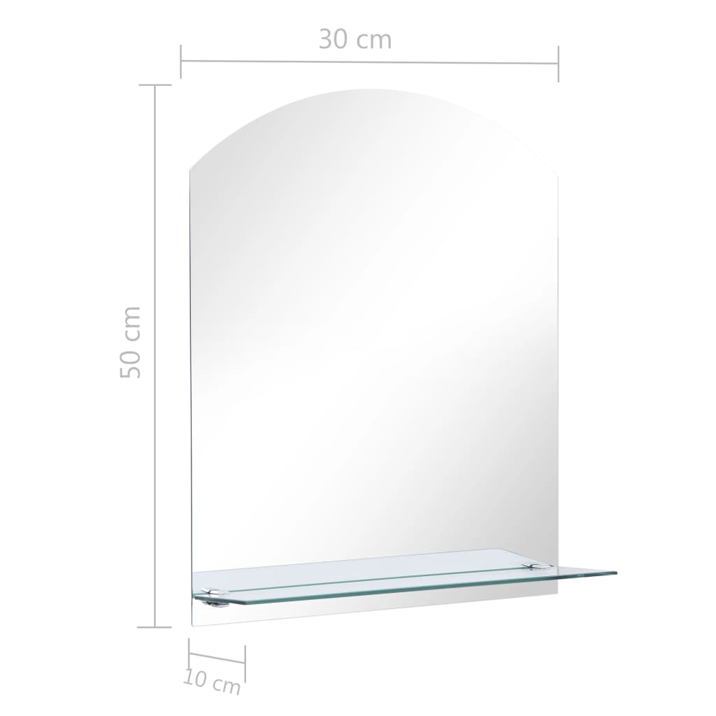 Wandspiegel mit Regal 20×40 cm Hartglas
