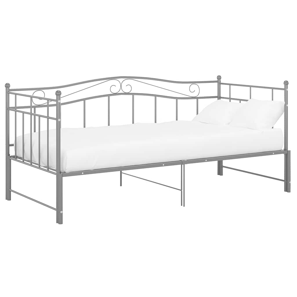 Ausziehsofa Bettgestell Schwarz Metall 90x200 cm