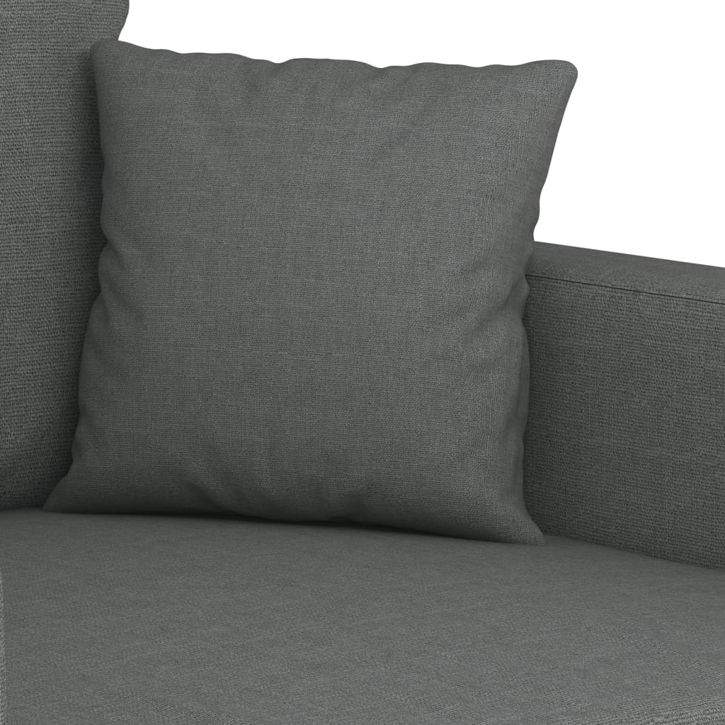 2-tlg. Sofagarnitur mit Kissen Braun Stoff