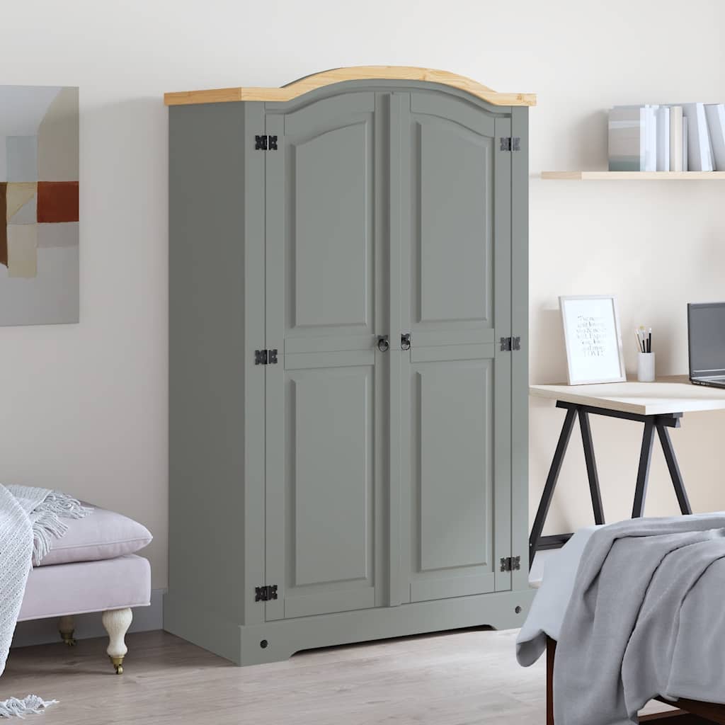 Kleiderschrank Mexiko-Stil Kiefernholz 2 Türen