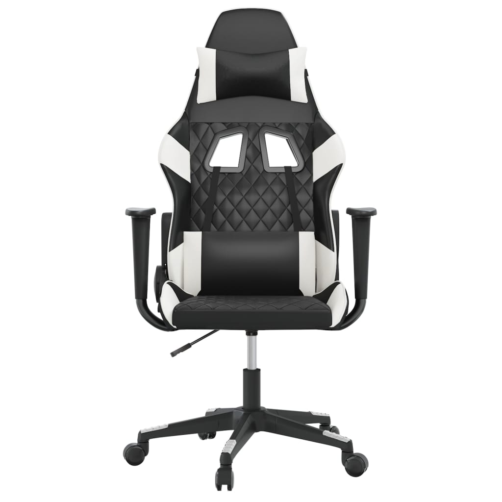 Gaming-Stuhl mit Massagefunktion Schwarz und Blau Kunstleder