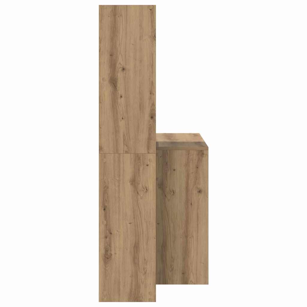Schreibtisch mit Regal Weiß 138,5 x 55 x 143 cm Holzwerkstoff