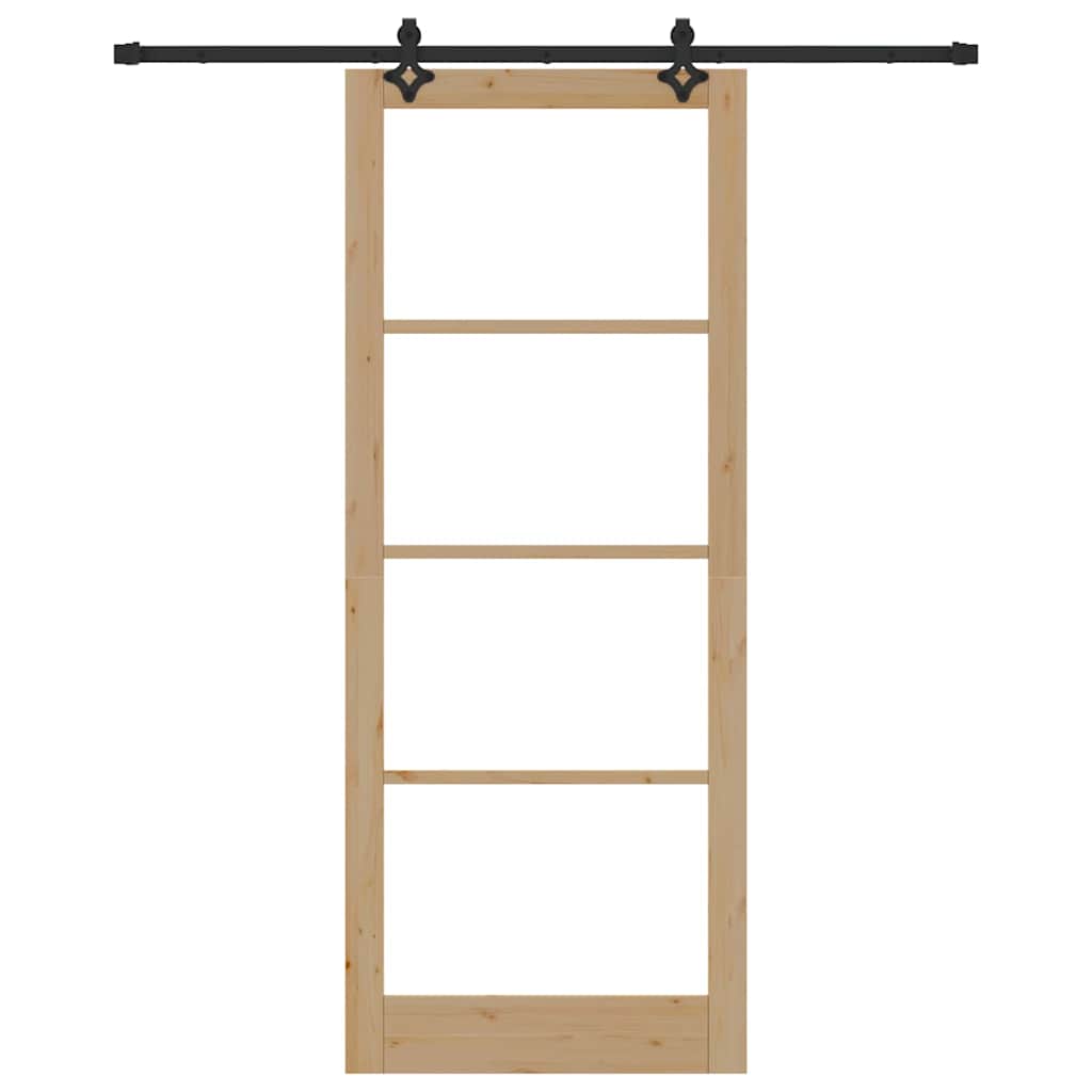 Schiebetür ORKDAL Natürlich und Schwarz 61 x 198,5 cm