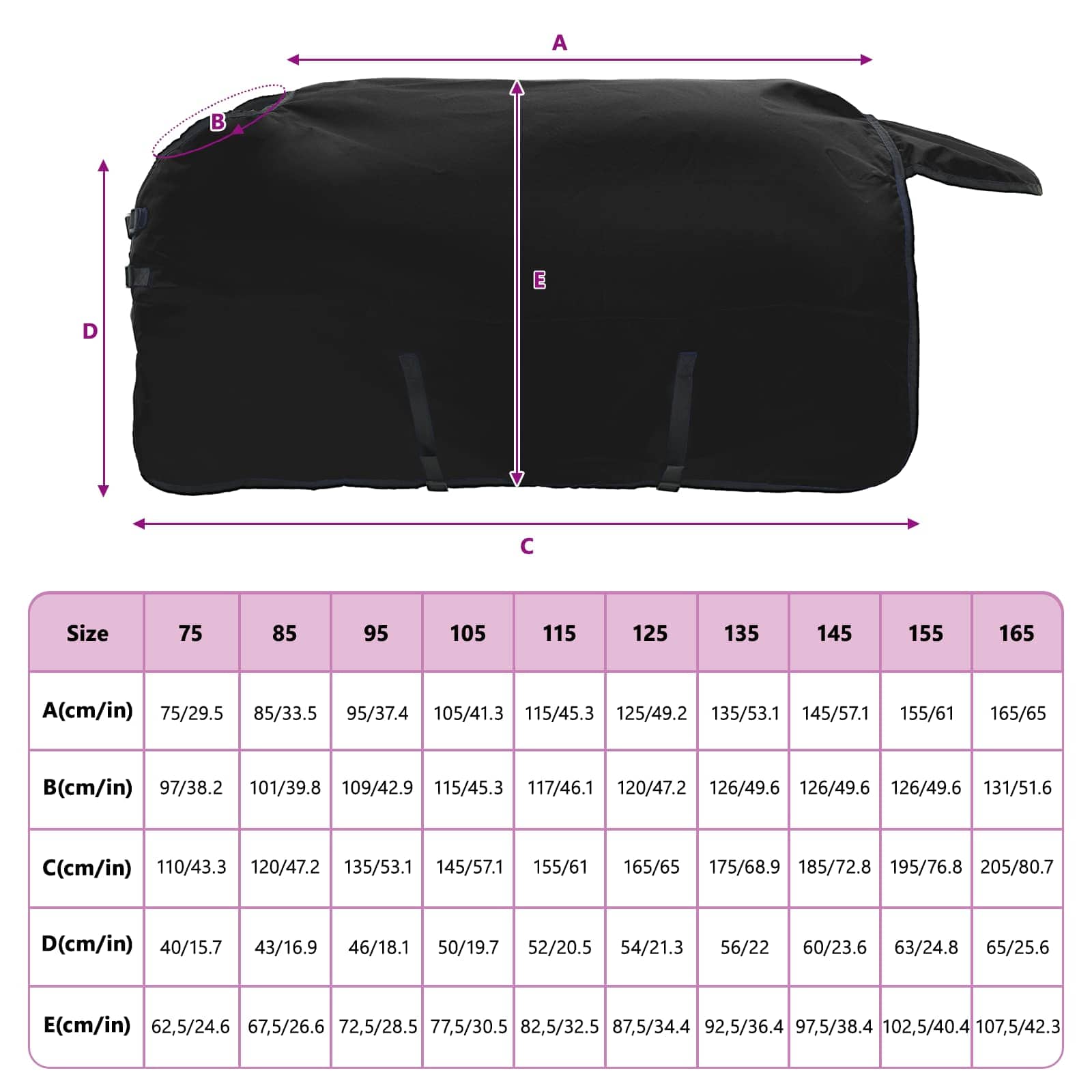 Pferdedecke Dunkelgrün und Schwarz 75 cm Polyester