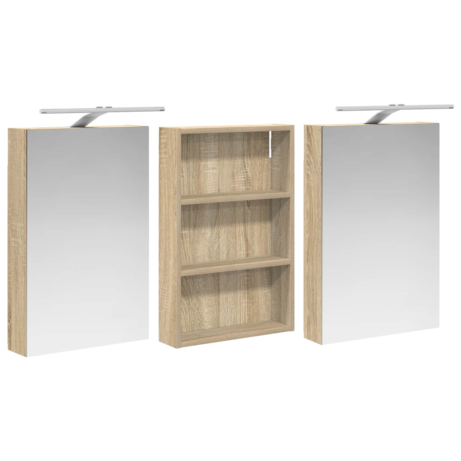 Badezimmerschrank-Set 3 pcs 80 x 10,5 x 50 cm Holzwerkstoff