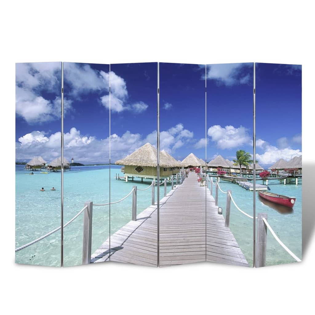 Raumteiler klappbar 120 x 170 cm Strand