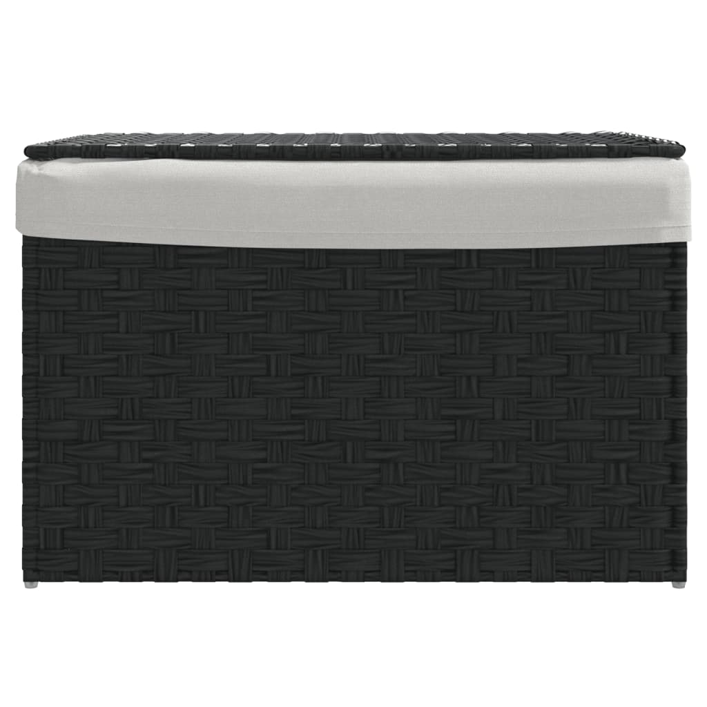 Wäschekorb mit Deckel 55,5x35x34 cm Poly Rattan
