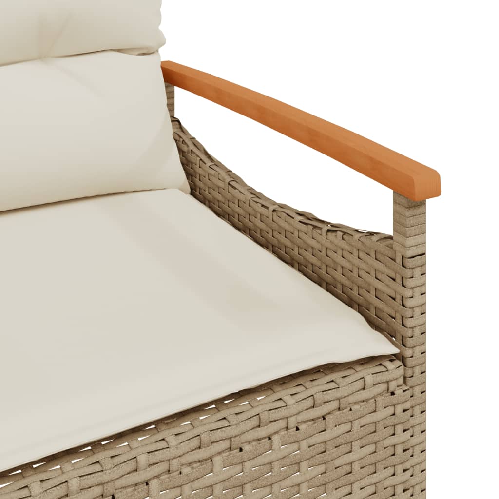Gartenbank mit Kissen 116x62,5x74 cm Schwarz Poly Rattan