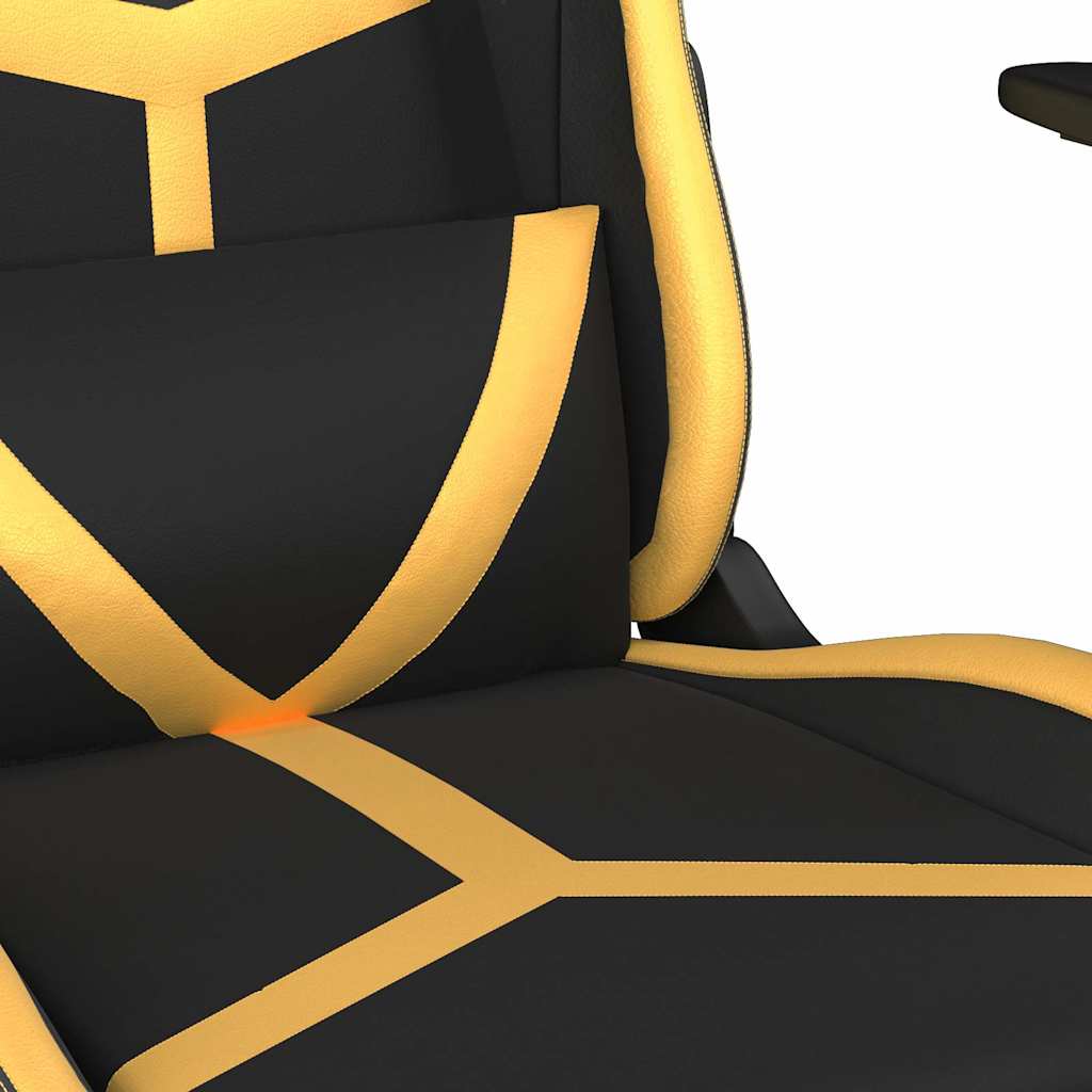 Gaming-Stuhl mit Massagefunktion Schwarz und Grün Kunstleder