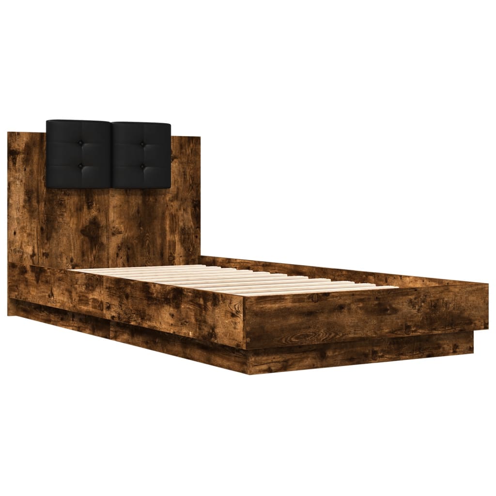 Bettgestell mit Kopfteil Grau Sonoma 180x200 cm Holzwerkstoff