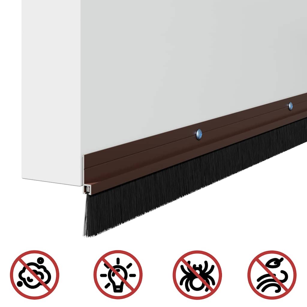 Aufsteck Türbürstendichtungen 2 pcs Braun 100 cm