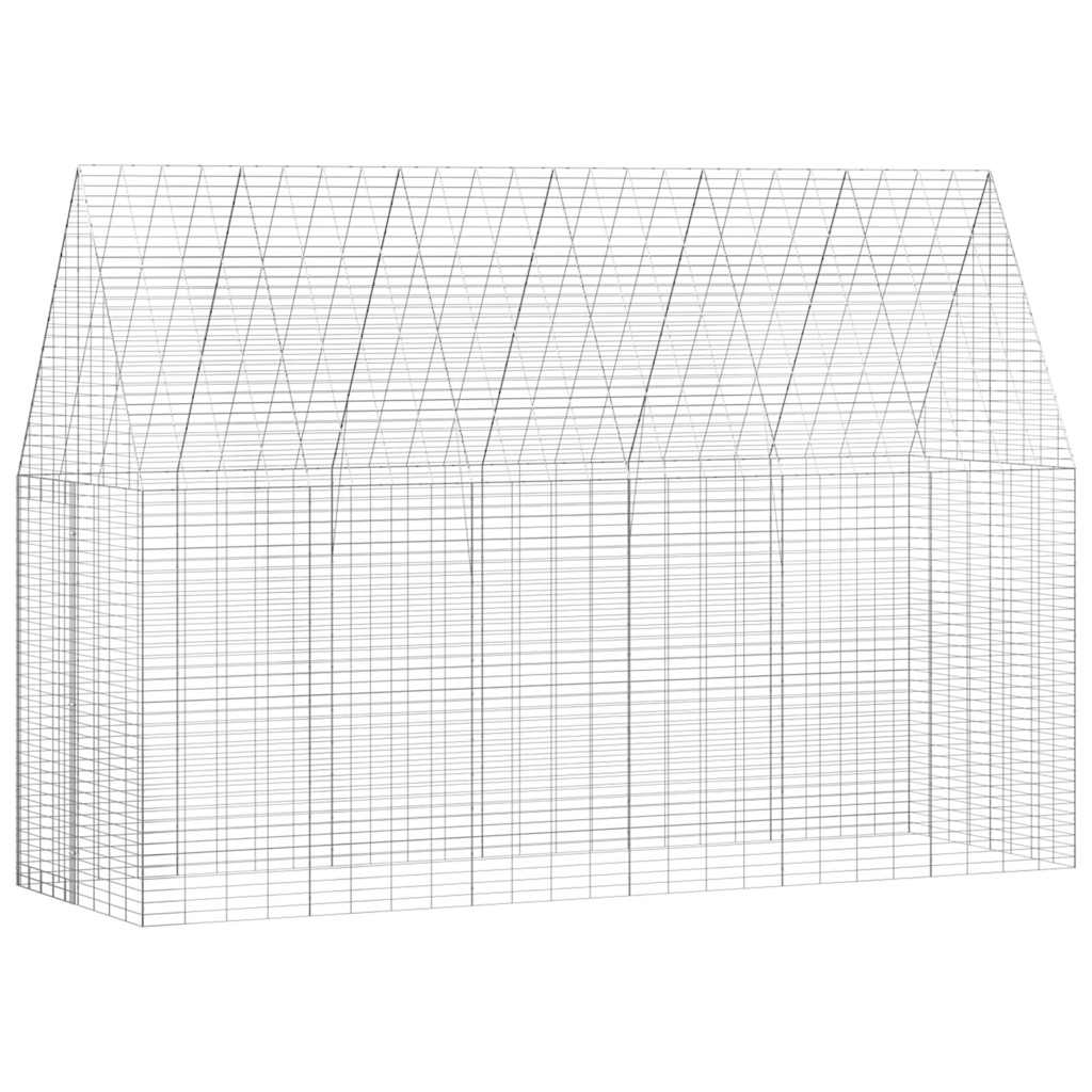 Hühnerkäfig 2 pcs Silber 600 x 100 x 210 cm Verzinkter Stahl