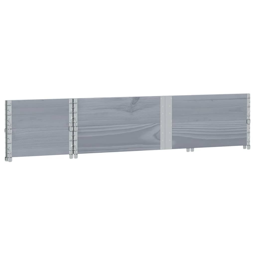 Paletten-Aufsatzrahmen Schwarz 80x60 cm Massivholz Kiefer