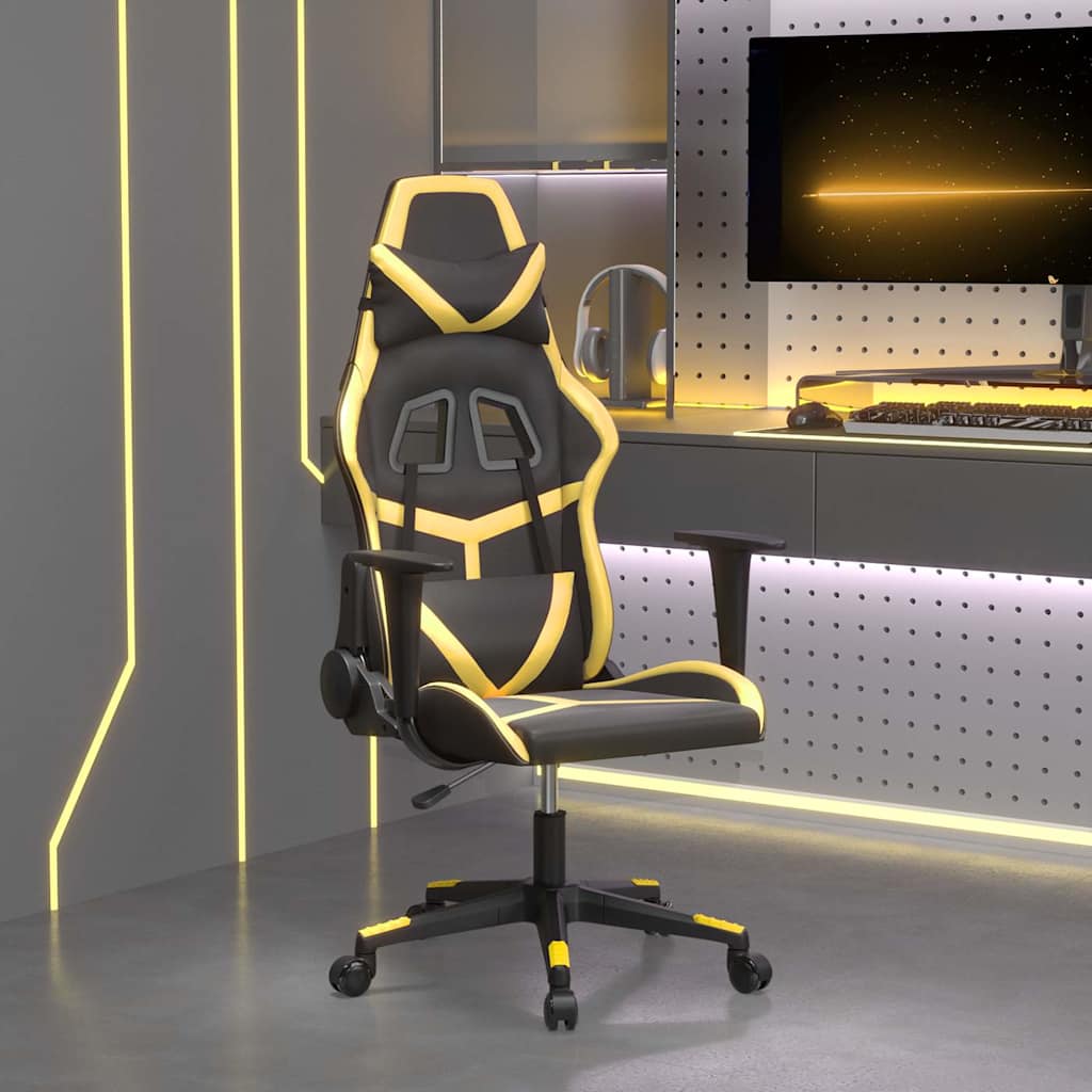 Gaming-Stuhl mit Massagefunktion Schwarz und Grün Kunstleder